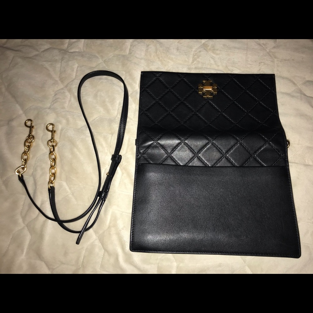 TORY BURCH Georgia Turn Lock Black Cross Body Bag - Picture 5 of 8